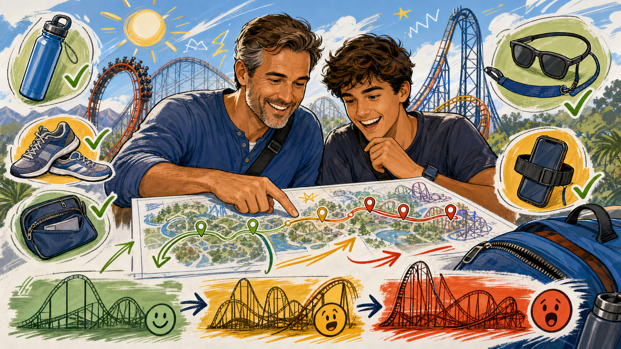Illustrated Magic Mountain planning scene